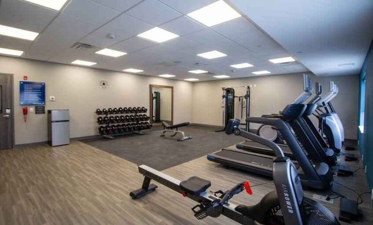 Fitness center at the Hampton Inn & Suites North Attleboro.