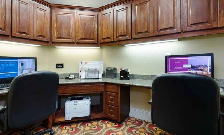 dedicated business center with internet, printers, and work station at Hampton Inn & Suites Baton Rouge - I-10 East.