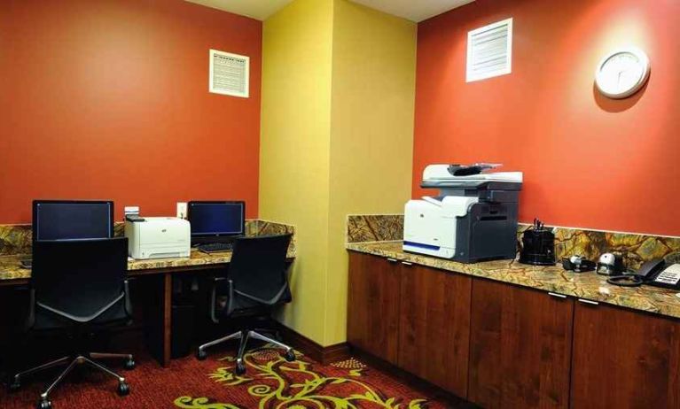 dedicated business center with computers, internet, and printers at Embassy Suites by Hilton Houston Downtown.