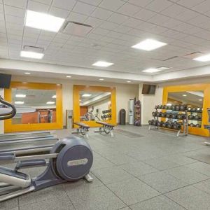 well-equipped fitness center at Hampton Inn Houston Downtown.