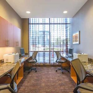 dedicated business center with internet, printers, and work station at Hampton Inn Houston Downtown.