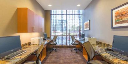 dedicated business center with internet, printers, and work station at Hampton Inn Houston Downtown.