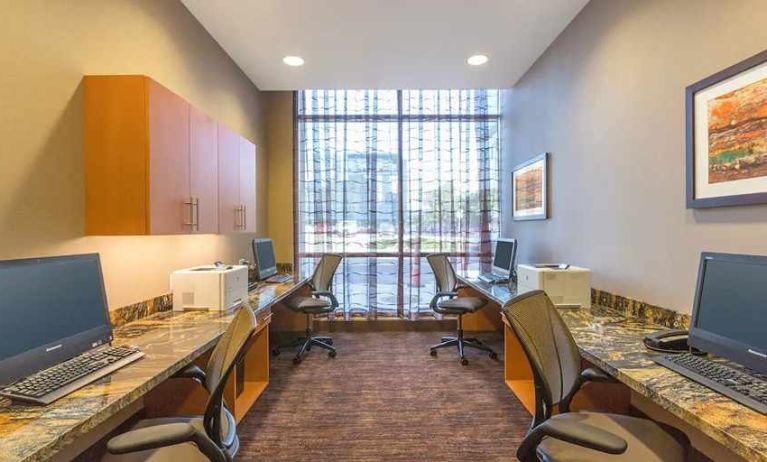 dedicated business center with internet, printers, and work station at Hampton Inn Houston Downtown.