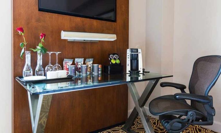 dedicated work desk for remote work and digital nomads at The Sam Houston, Curio Collection by Hilton.