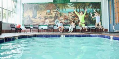 beautiful indoor pool at Embassy Suites by Hilton Los Angeles International Airport South.