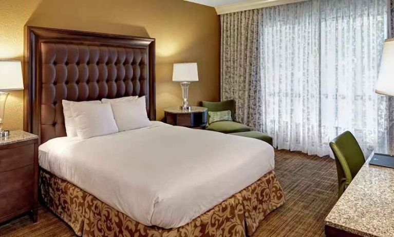 comfortable king room at Hilton St. Louis Airport.