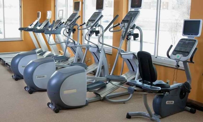 well-equipped fitness center at Hilton Garden Inn St. Louis Airport.