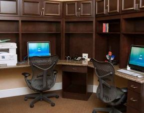 dedicated business center with internet, work desks, and printers ideal for working remotely at Hilton Garden Inn St. Louis Airport.