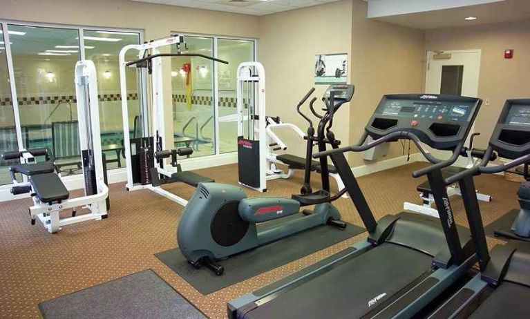 well-equipped fitness center at Hilton Garden Inn St. Louis/O'Fallon MO.