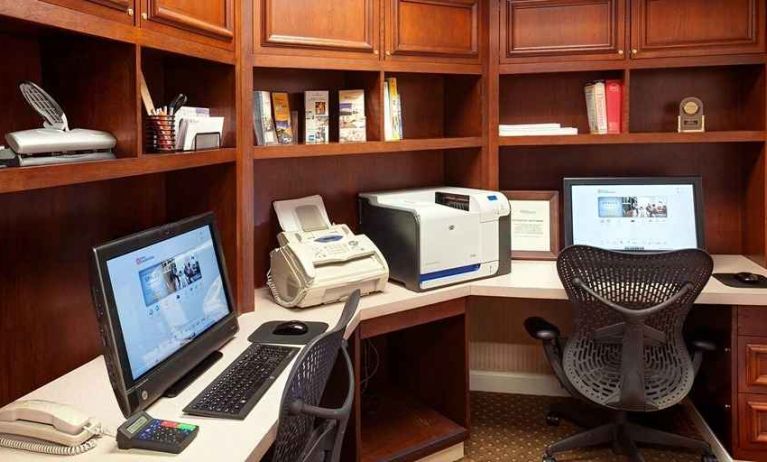 fully equipped business center with internet, work desks, PCs, and printers at Hilton Garden Inn St. Louis/O'Fallon MO.