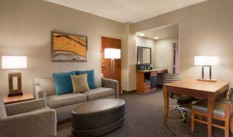 Spacious living room in a hotel suite at the Embassy Suites by Hilton Nashville - South-Cool Springs.