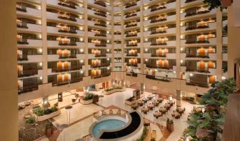 Beautiful and large lobby area perfect as workspace at the Embassy Suites by Hilton Nashville - South-Cool Springs.