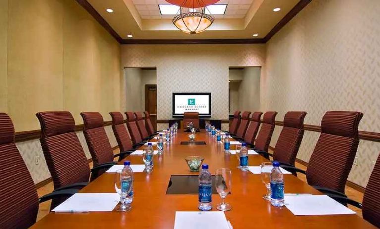 Small meeting room with TV screen at the Embassy Suites by Hilton Nashville SE Murfreesboro.