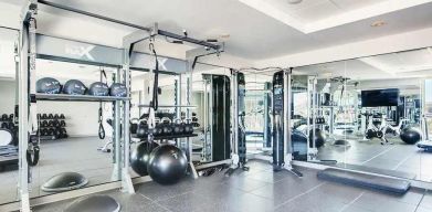 well-equipped fitness center at Hilton Garden Inn Denver Union Station.