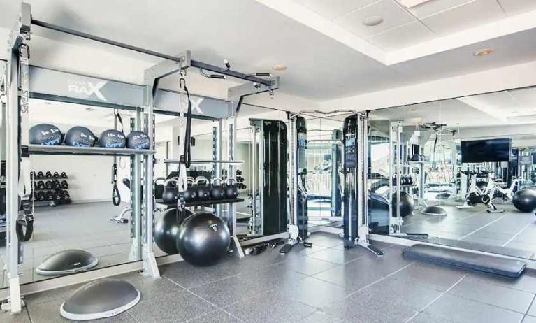 well-equipped fitness center at Hilton Garden Inn Denver Union Station.