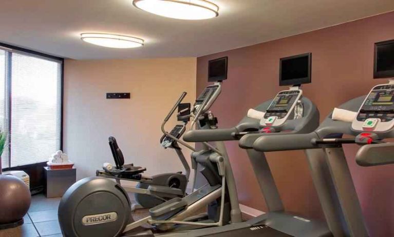 Fitness center at the Hilton Galveston Island Resort.