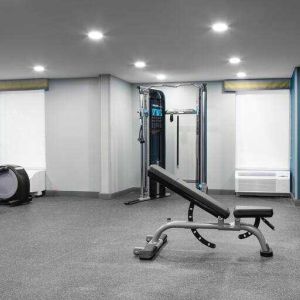 Spacious fitness center at the Hampton Inn Concord Bow.