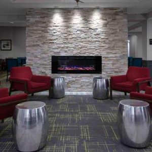 Comfortable lobby workspace at the Hampton Inn Concord Bow.