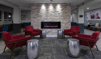 Comfortable lobby workspace at the Hampton Inn Concord Bow.