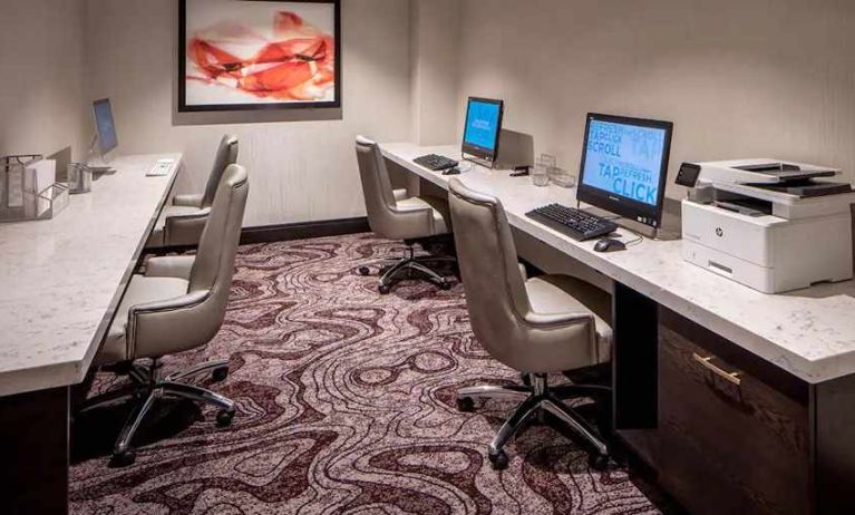 dedicated business center with PC, printer, work desk, and internet at Embassy Suites by Hilton Minneapolis Downtown.