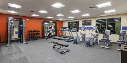 well-equipped fitness center at Hampton Inn Bulverde Texas Hill Country.