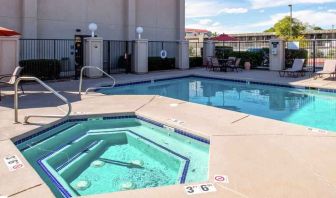 Beautiful outdoor area with two pools at the Hampton Inn Albuquerque, University-Midtown (UNM).