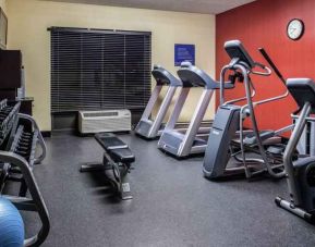Fitness center with treadmills and machines at the Hampton Inn Albuquerque, University-Midtown (UNM).