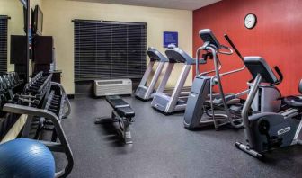 Fitness center with treadmills and machines at the Hampton Inn Albuquerque, University-Midtown (UNM).