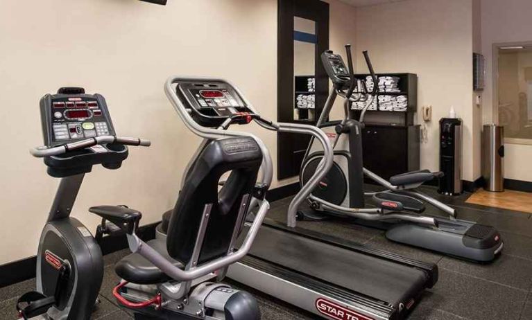 well-equipped fitness center at Hampton Inn & Suites Schertz.