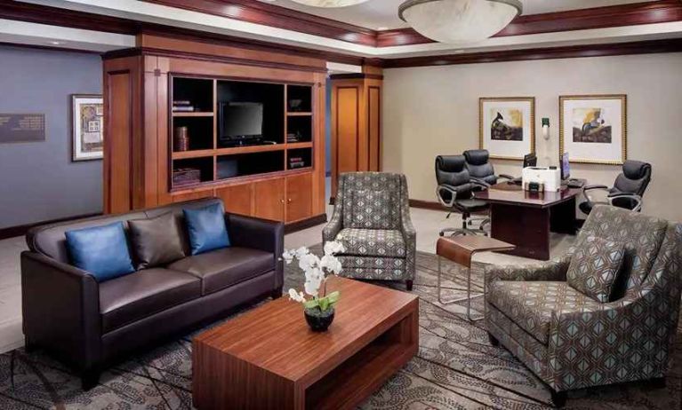 dedicated business center and coworking space with PC, printer, and internet connection at DoubleTree by Hilton Hotel Cleveland - Independence.