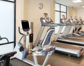 fully equipped fitness center at Embassy Suites by Hilton Seattle North Lynnwood.