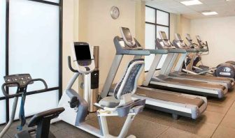 fully equipped fitness center at Embassy Suites by Hilton Seattle North Lynnwood.