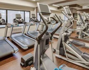 fully equipped fitness center at DoubleTree by Hilton Hotel & Suites Jersey City.