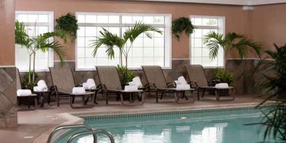 Relaxing indoor pool area at the DoubleTree by Hilton Tulsa-Downtown.