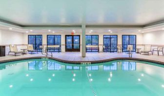 Indoor pool with lounges at the Hampton Inn Boston-Peabody.