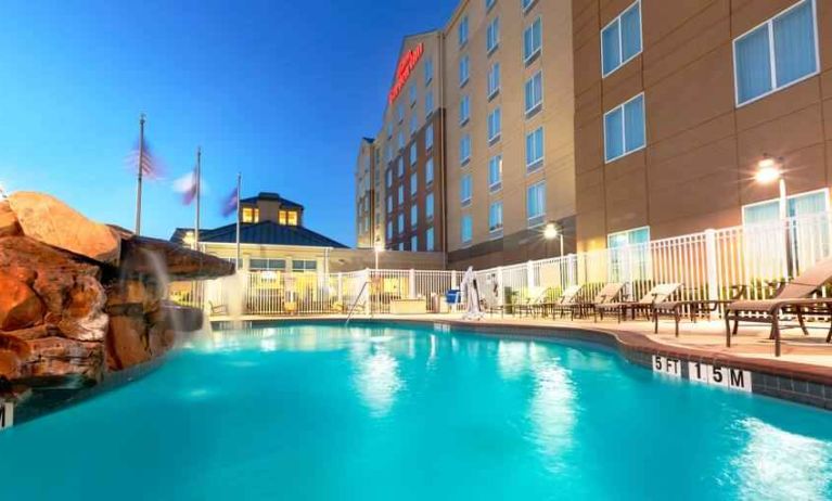 Beautiful outdoor pool at the Hilton Garden Inn Houston Energy Corridor.