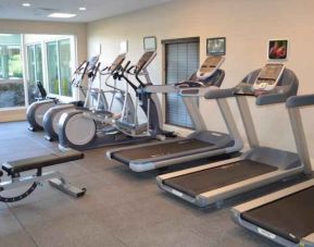 Treadmills at the fitness center of the Hilton Garden Inn Houston Energy Corridor.