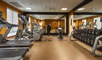 Fully equipped fitness center at the Hilton Garden Inn Houston Galleria Area.