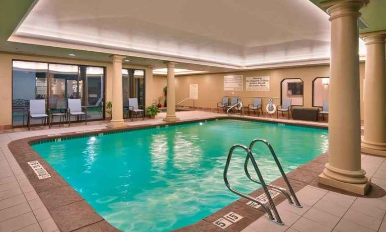 large indoor pool perfect for doing laps at Hampton Inn Salt Lake City-Downtown.