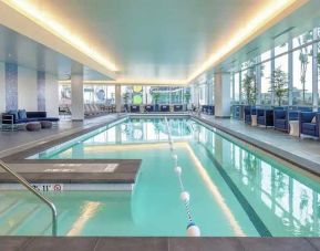 large indoor pool ideal for doing laps at Embassy Suites by Hilton Seattle Downtown Pioneer Square.