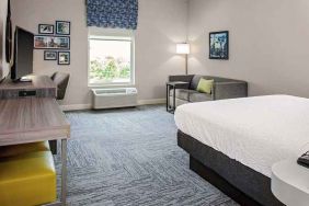 spacious delux king room with TV, work desk and lots of natural light at Hampton Inn Cranbury.