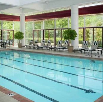 Beautiful and relaxing indoor pool at the DoubleTree by Hilton Tulsa - Warren Place.