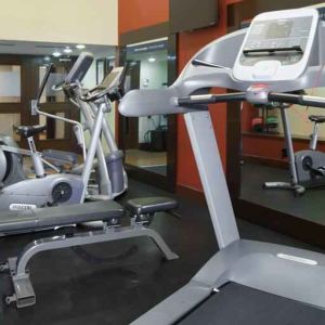 Fitness center with treadmills ans machines at the Hampton Inn & Suites Mexico City - Centro Historico.