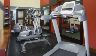 Fitness center with treadmills ans machines at the Hampton Inn & Suites Mexico City - Centro Historico.