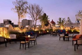 Beautiful outdoor terrace overlooking the historical center at the Hampton Inn & Suites Mexico City - Centro Historico.