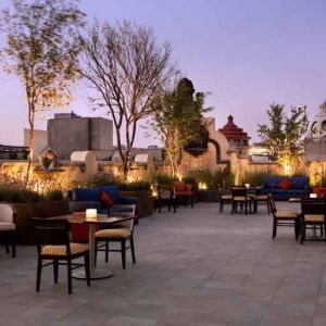 Beautiful outdoor terrace overlooking the historical center at the Hampton Inn & Suites Mexico City - Centro Historico.