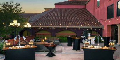 Outdoor patio perfect as workspace at the DoubleTree by Hilton Sonoma Wine Country.