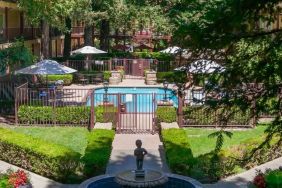 Beautiful outdoor pool area at the Embassy Suites by Hilton Napa Valley.