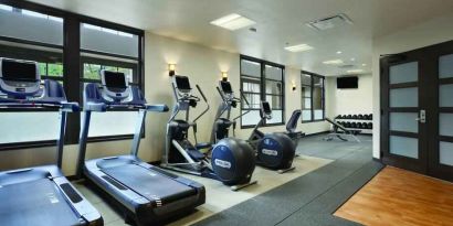 Treadmills at the fitness center of the Embassy Suites by Hilton Napa Valley.