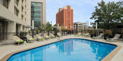 Relaxing outdoor pool area at the Hilton Birmingham at UAB.